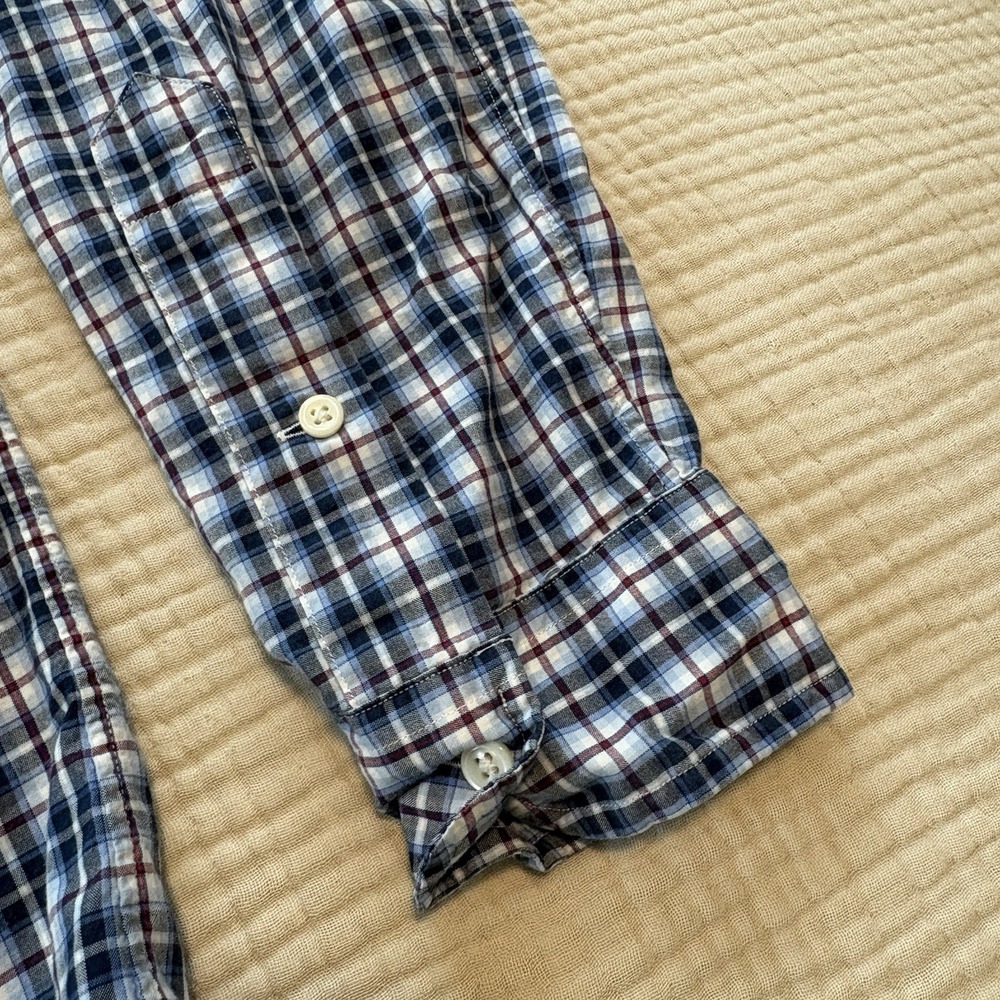 Ralph Lauren Button Down Shirt Mens Sz Medium Blue Plaid Long Sleeve 100% Cotton - Picture 4 of 9